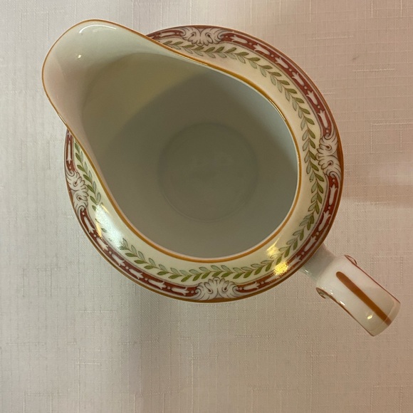 Noritake Nippon Toki Kaisha Creamer Red Border Laurel  Brown Trim - Picture 3 of 10